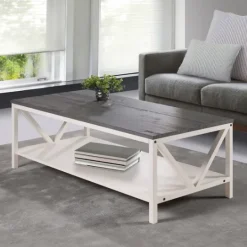 Kirkland's Home Gray And Barnwood Coffee Table- Coffee Tables