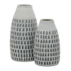 Kirkland's Home Gray And Blue Grooved Vases, Set Of 2- Vases