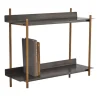 Kirkland's Home Gray And Brass Metal Wall Shelf- Shelves