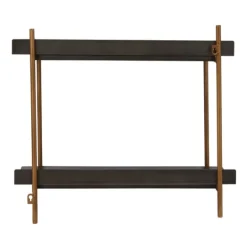 Kirkland's Home Gray And Brass Metal Wall Shelf- Shelves