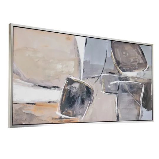 Kirkland's Home Gray And Brown Abstract Stones Framed Wall Art- Framed Art