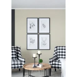 Kirkland's Home Gray And Cream Foliage 4-Pc. Framed Wall Art Set- Framed Art