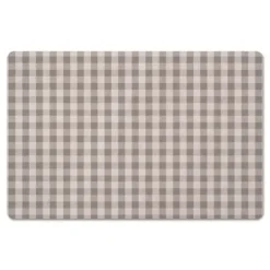 Kirkland's Home Gray And Cream Plaid Kitchen Mat- Kitchen & Floor Mats