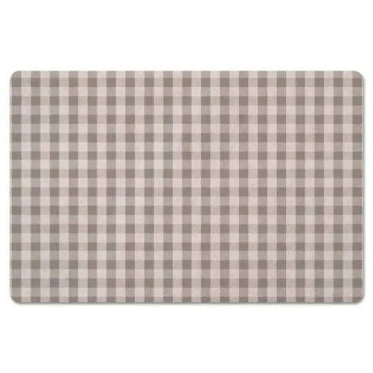 Kirkland's Home Gray And Cream Plaid Kitchen Mat- Kitchen & Floor Mats