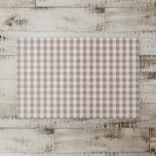 Kirkland's Home Gray And Cream Plaid Kitchen Mat- Kitchen & Floor Mats