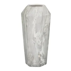 Kirkland's Home Gray And Gold Faux Marble Geometric Vase- Vases