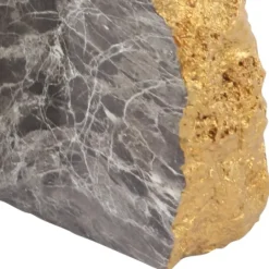 Kirkland's Home Gray And Gold Marble Geode Bookends, Set Of 2- Decorative Accents