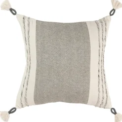 Kirkland's Home Gray And Ivory Color Block Pillow- Pillows