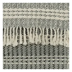 Kirkland's Home Gray And Ivory Striped Cotton Throw- Blankets & Throws