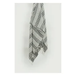 Kirkland's Home Gray And Ivory Striped Cotton Throw- Blankets & Throws