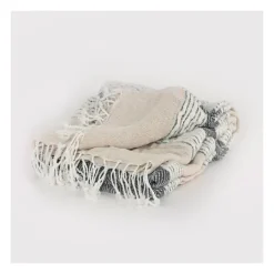 Kirkland's Home Gray And Natural Colorblock Chevron Throw- Blankets & Throws