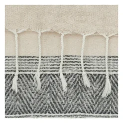 Kirkland's Home Gray And Natural Colorblock Chevron Throw- Blankets & Throws