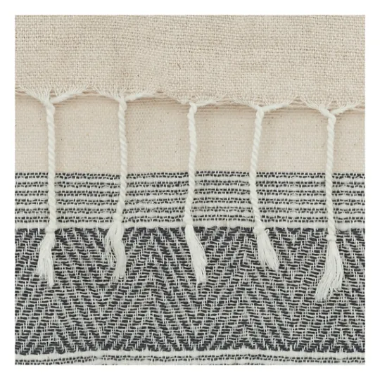 Kirkland's Home Gray And Natural Colorblock Chevron Throw- Blankets & Throws