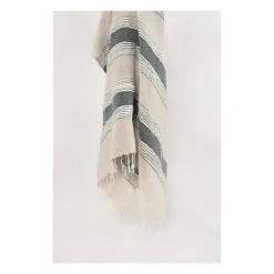 Kirkland's Home Gray And Natural Colorblock Chevron Throw- Blankets & Throws