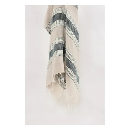 Kirkland's Home Gray And Natural Colorblock Chevron Throw- Blankets & Throws