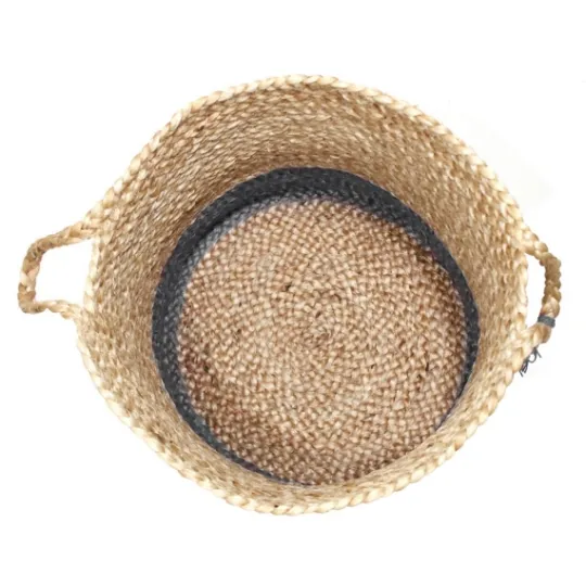 Kirkland's Home Gray And Tan Woven Jute Basket With Tassel, 19 In.- Baskets & Boxes