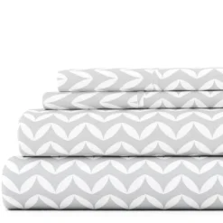 Kirkland's Home Gray And White Chevron 3-Pc. Twin Sheet Set- Bed Sheets