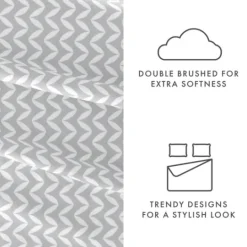 Kirkland's Home Gray And White Chevron 3-Pc. Twin Sheet Set- Bed Sheets