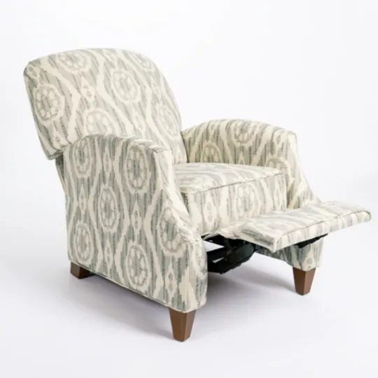 Kirkland's Home Gray And White Damask Upholstered Recliner- Accent Chairs