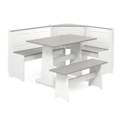 Kirkland's Home Gray And White 3-Pc. Dining Nook Set- Dining Sets