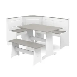 Kirkland's Home Gray And White 3-Pc. Dining Nook Set- Dining Sets