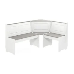Kirkland's Home Gray And White 3-Pc. Dining Nook Set- Dining Sets