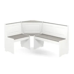 Kirkland's Home Gray And White 3-Pc. Dining Nook Set- Dining Sets