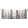Kirkland's Home Gray And White Striped Fringe Lumbar Pillow- Pillows
