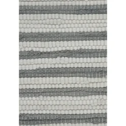 Kirkland's Home Gray And White Stripped Jute Border Accent Pillow- Pillows
