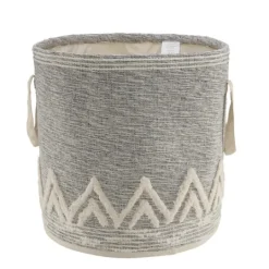 Kirkland's Home Gray And White Tuft Peaks Storage Basket- Baskets & Boxes