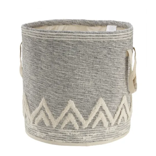 Kirkland's Home Gray And White Tuft Peaks Storage Basket- Baskets & Boxes