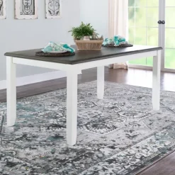 Kirkland's Home Gray And White Two-Toned Wood Dining Table- Dining Tables
