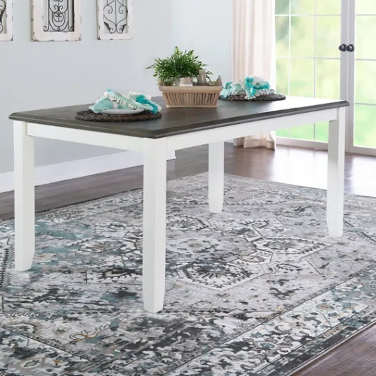 Kirkland's Home Gray And White Two-Toned Wood Dining Table- Dining Tables