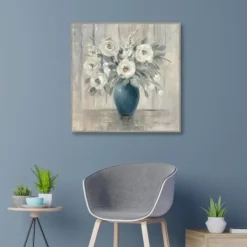 Kirkland's Home Gray Barn Floral Framed Canvas Art Print- Canvas Art