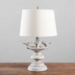 Kirkland's Home Gray Bird Bath Table Lamp- Table Lamps