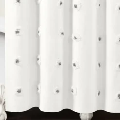 Kirkland's Home Gray Boho Tufted Circles Shower Curtain- Shower Curtains