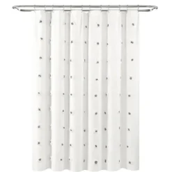 Kirkland's Home Gray Boho Tufted Circles Shower Curtain- Shower Curtains