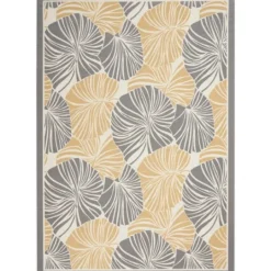 Kirkland's Home Gray Botanical Shells Outdoor Area Rug, 5X7- Outdoor Rugs