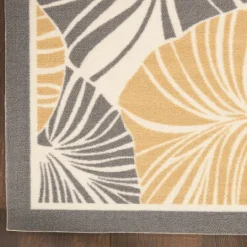 Kirkland's Home Gray Botanical Shells Outdoor Area Rug, 5X7- Outdoor Rugs