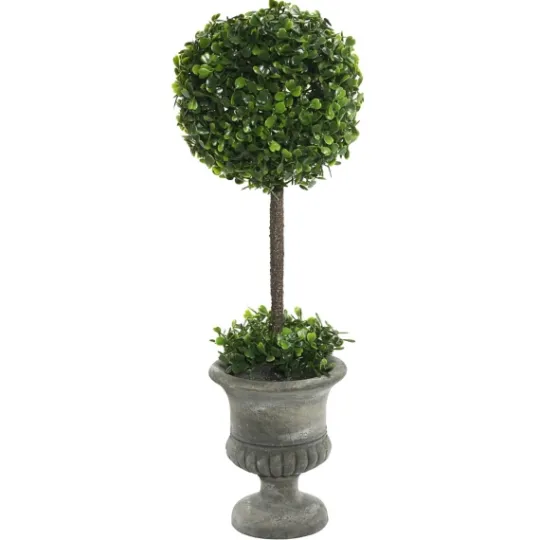 Kirkland's Home Gray Boxwood Pedestal Urn Topiary, 2 Ft.- Trees & Topiaries
