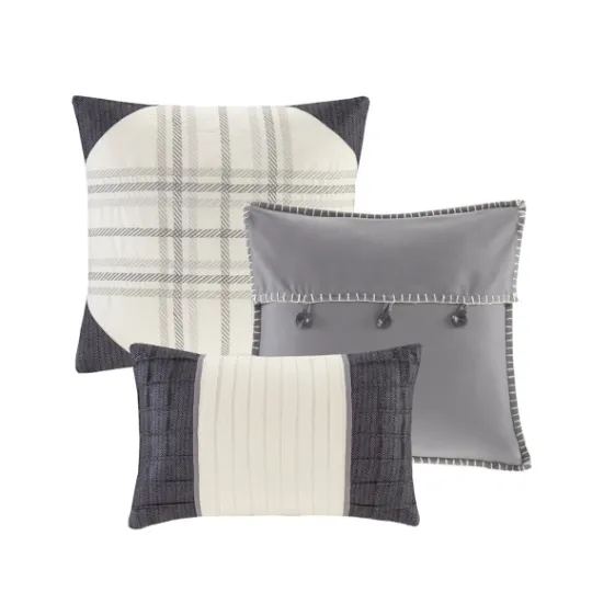 Kirkland's Home Gray Buffalo Check King 7-Pc. Comforter Set- Comforters