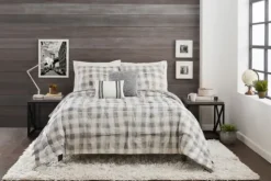 Kirkland's Home Gray Buffalo Check 5-Pc. Queen Comforter Set- Comforters