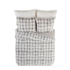 Kirkland's Home Gray Buffalo Check 5-Pc. Queen Comforter Set- Comforters