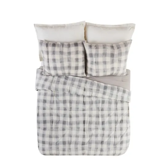 Kirkland's Home Gray Buffalo Check 5-Pc. Queen Comforter Set- Comforters