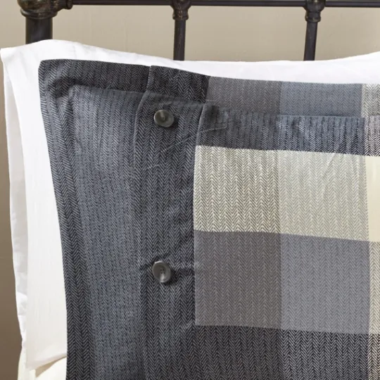 Kirkland's Home Gray Buffalo Herringbone Queen 7-Pc. Comforter Set- Comforters