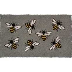 Kirkland's Home Gray Bumblebee Doormat- Doormats