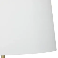 Kirkland's Home Gray Ceramic Base Gold Accent Table Lamp- Table Lamps