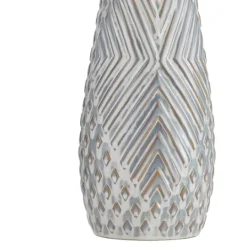 Kirkland's Home Gray Ceramic 3D Pattern Table Lamp- Table Lamps