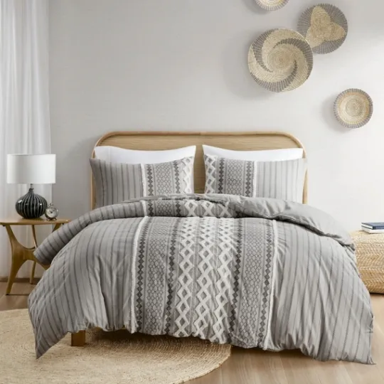 Kirkland's Home Gray Chenille Tufted California King Comforter Set- Comforters