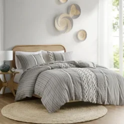 Kirkland's Home Gray Chenille Tufted California King Comforter Set- Comforters